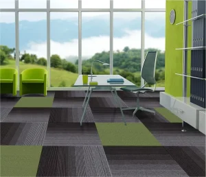 Heavy Duty Interlocking Carpet Squares 66×66 PVC Back PET Cushioned Acoustic Office Building Conference Tile