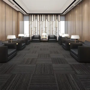 Heavy Duty Linear Pattern Carpet Tiles Anti Slip Floor Covering for Gym Office and Commercial Hall