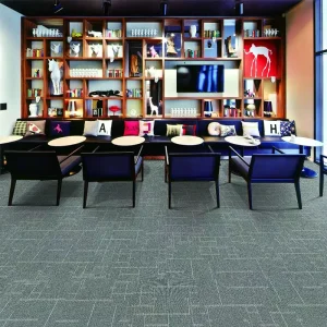 Heavy Duty Modern Office Carpet Tiles Non Slip Easy DIY Square Floral Pattern Commercial Use Bedroom Living Room PP Material
