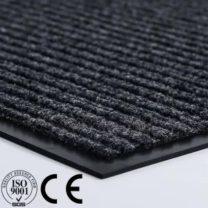 Heavy Duty Modern Striped Door Mat Polyester Low Pile Outdoor Non-slip Waterproof Welcome Entrance Mat for Home