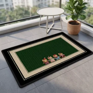 Heavy Duty Nappa Leather Door Mat Waterproof Super Absorbent Quick Dry Non Slip Washable Indoor Outdoor Entrance Mat TPR Backing