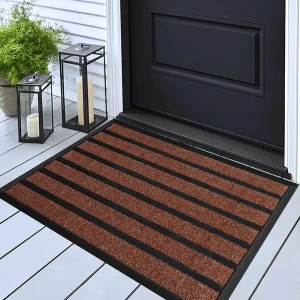 Heavy Duty Non Slip Entrance Rug Indoor Outdoor Dirt Trapper Door Mat Washable Barrier Novelty Pattern Cushioned for Home Hotel