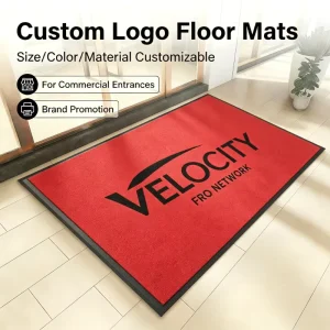 Heavy Duty Outdoor Rubber Floor Mat with Custom Business Logo Anti Slip Waterproof Entry Doormat for Commercial Building
