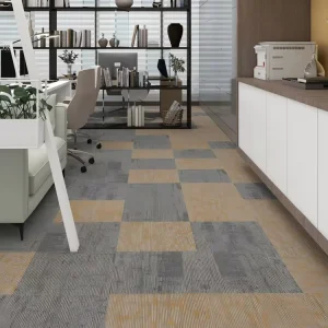 Heavy Duty PP Carpet Tiles 50x50cm PVC Backing Soundproof Floor Covering for Call Center and University Library