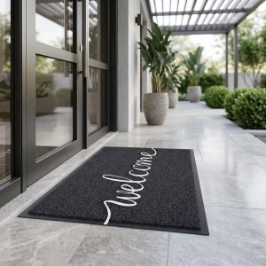 Heavy Duty PVC Door Mat Outdoor Waterproof Coil Spaghetti Noodle Low Profile Welcome Mat Entrance for Home Garage Patio