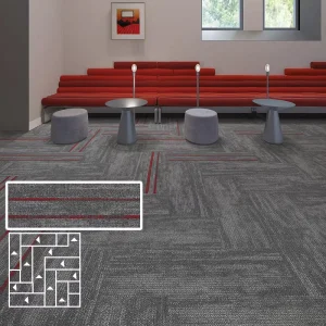 Heavy-Duty Polypropylene Carpet Tiles Resist Office Chair Casters for Long Service Life in Commercial Spaces