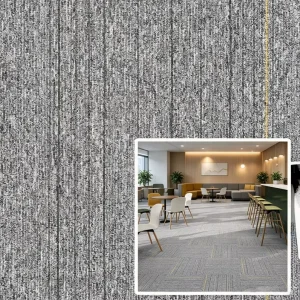 Heavy Duty Polypropylene Carpet Tiles Striped Design PVC Backing for Office Hotel Flooring Commercial Loop Pile