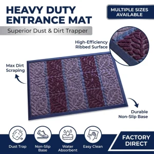 Heavy Duty Polypropylene Dustproof Doormat Anti Slip Rubber Backed Entrance Floor Mat Indoor Outdoor Hallway Doormat