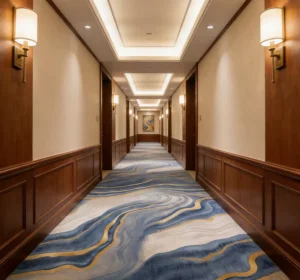 Heavy Duty Printed Polyester Wall to Wall Broadloom Carpet Anti Static Flame Retardant Hotel Casino Cinema Carpet Roll