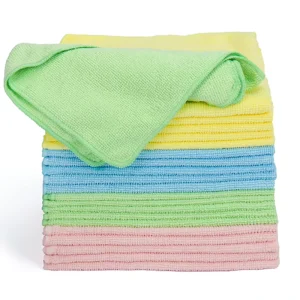 Heavy Duty Reinforced Microfiber Cleaning Towel Lint Free Super Absorbent Reusable Wiping Rag for Multi Surface Cleansing