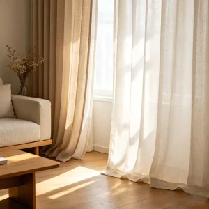 Heavy Duty Waterproof Custom Motorized Smart Curtains Remote Control for Bedroom Cafe Use Blackout Polyester Linen Modern Style