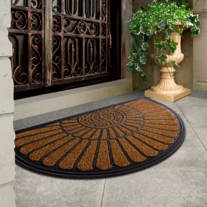 Heavy Duty Waterproof Rubber Outdoor Floor Mat Cushioned Welcome Doormat for Home Hotel Front Door Patio Entry Washable Doormat