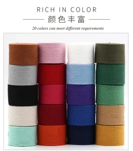 Heavy Elastic Jacquard Cotton Webbing 25mm 38mm 2mm 2.2mm Oeko Tex Certified Environmental Protection for Canvas Bags Yoga