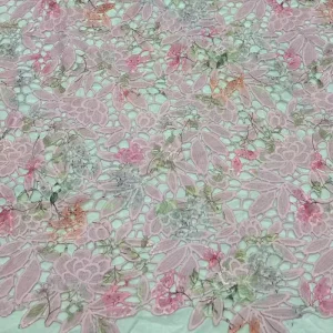 Heavy Industry Breathable PVC Water Soluble Embroidered Terry Fabric Women’s Autumn Winter Rose Flower Hollow Dress Jacquard