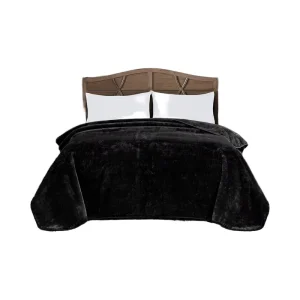 Heavy Single Ply 9 Lbs Korean Style Faux Mink 750GSM Thick Silky Soft Plush Raschel Mink Blanket 85×95 King Size