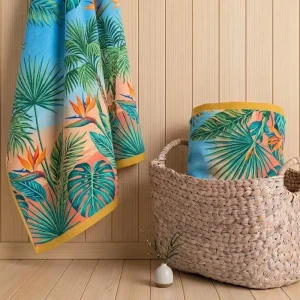 Heavy Tropical Print 100% Cotton Eco Friendly All Season Beach Towel Large Size Sand proof Quick Dry Printed Beach Blanket Beach