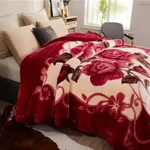 Heavy Twin Queen Size Korean Style Raschel Blanket Plush Velvet Fleece for Winter Knitted Polyester