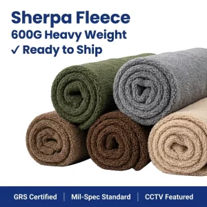 Heavy Weight 600G Knitted 150D Sherpa Fleece Fabric 100% Polyester Multi Color OEM ODM Ready to Ship
