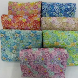 Heavy-duty Woven 100% Polyester Beaded Sequined Embroidered Lace African Water-soluble Mesh Fabric Home Textile