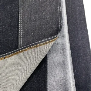 Heavyweight 151cm 14oz High Quality 85%Cotton 10%Polyester 5%Viscose Black Raw Cotton Denim Material Fabric Roll for Jeans 952