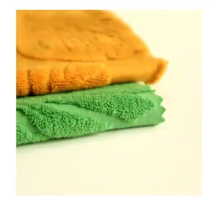 Heavyweight 320GSM CVC Cotton Polyester Leaves Jacquard Terry Towel Fabric for Toweling and Beach Wear