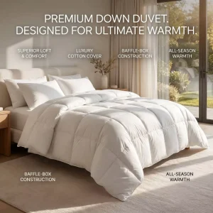 Heavyweight 95% White Goose Down Duvet Winter Season Warmth Baffle Box Construction Luxury Hotel Bedding Quilt