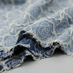 Heavyweight Durable Thickened Version Paper cut Tassels Jacquard Denim Fabric for Men and Women’s Casual Outerwear