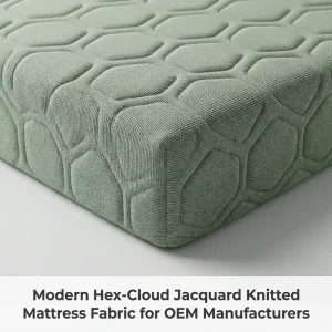 Heavyweight Factory Direct Modern Sage Green Hex Cloud Jacquard Knitted Mattress Fabric for OEM Mattress Manufacturers