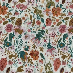 Heavyweight Vintage Floral Jacquard Fabric Cotton Blended Woven Upholstery Yarn Dyed for Clothing Home Textile Cushion