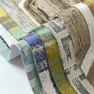 Heigh end Geometric Art Wall Fabric Jacquard Textured Luxury Wall Cloth for Commercial & Residential Interior Design
