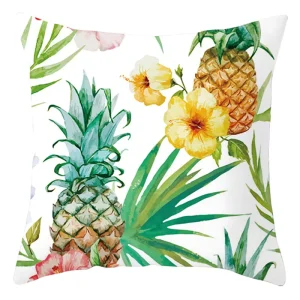 Hello Sunshine Hospital Hotel Summer Floral Tropical Plant Design 100% Polyester Customizable Cushion Cases Throw Pillow Home