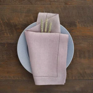 Hemstitch Napkin Vintage 100% Washed Linen flax Place Mat Table Napkin