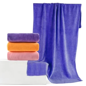 High Absorbency 300-500gsm Custom Size Logo Towel Set for Hotel Spa Gym Microfiber Bath Towel