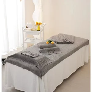 High Absorbency Beauty Salon Towel Microfiber Skin Care Center Spa Facial 5pcs Spa Towel Set with Logo