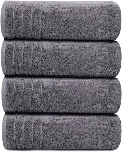 High Absorbency Luxury Bath Towel Set 100 Percent Cotton Ultra Soft and Durable Larger and Lighter Weight for Bathroom