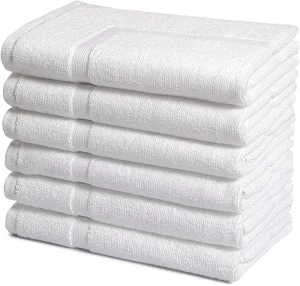 High Absorbent 100% Cotton Jacquard White Floor Towels Bath Mats for Hotel SPA Shower