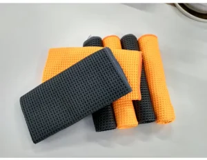High Absorbent Microfiber Car Towel Pineapple Lattice Pattern Scratch Free Waffle Weave for Glass Cleaning Auto Detailing Square