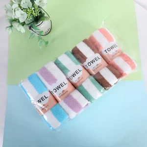 High Absorption Striped Coral Fleece Bath Towel Set Super Soft Quick-Dry Bathing Towels for Home