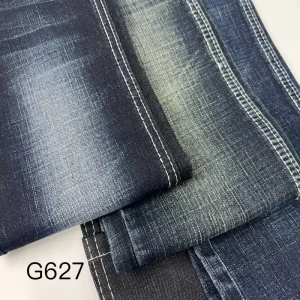 High Cotton Cross Slubs Stretch Woven Eco Friendly Denim Fabric OEKO TEX Certified Men Jeans Pants Plain Dyed Indigo Color