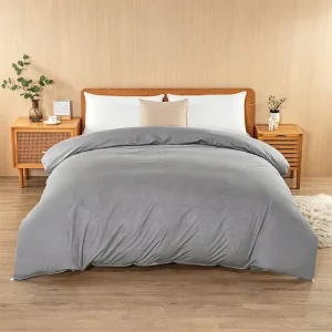 High Count Polyester 3Pcs Bedding Set Solid Duvet Cover Flat Sheet Pillowcases Home Hotel Bedding