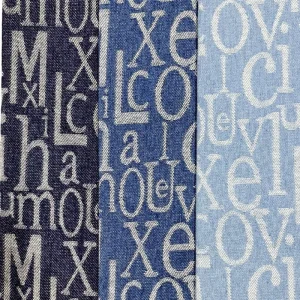 High Demand Knitted 10×10 Deep Blue Wash Non stretch Jacquard Denim Fabric for Men’s Women’s Boys’ Girls’ Casual Outerwear
