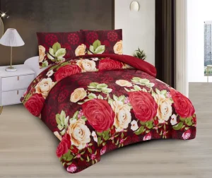 High Density 100% Polyester All-Season Plant Printed Weave 3-Piece Modern Style Portable Home Use Comforter Set