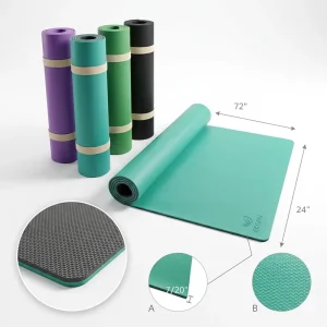 High Density Anti Tear Exercise Yoga Mat Long Non Slip Cushioned PU for Home Gym Use Living Room Bedroom