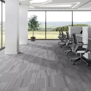 High Density Anti wear Vertical Linear Strip Carpet Tiles Anti slip Interlocking Square Mat for Hotel Conference Hall
