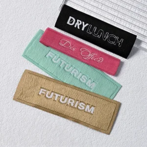 High Density Clothing Woven Label Custom Brand Logo Neck Label Fabric Satin Size Label for Garment