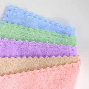 High-Density Coral Fleece Square Microfiber Towel Solid Color Face Cleaning Cloth for Household Bath Washcloths