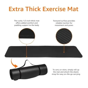 High Density Extra Thick Yoga Mat Non Slip Large for Home Gym Studio Workout Pilates Fitness Barefoot Exercise Cushion