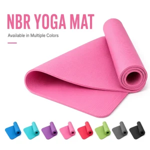 High Density NBR Yoga Mat Rollable Portable Easy Clean Mat for Home Gym Pilates Practice 183*61*0.8/1/1.5cm OEM Custom Logo