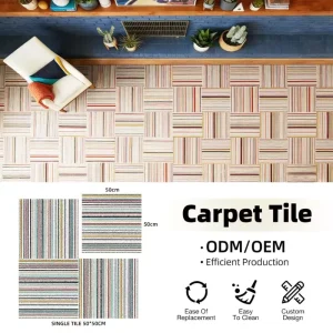 High Density Nylon Carpet Tiles with Durable Fire Resistant Performance for Heavy Traffic Commercial Area and Shopping Mall