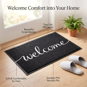 High Density PVC Door Mat Outdoor Waterproof Anti Slip Coil Spaghetti Durable Noodle Welcome Entrance Mat for Garden Patio